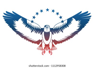 American Eagle Open Wings Bird Stock Vector (Royalty Free) 1112958380 ...