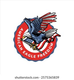 american eagle and symbols illustration