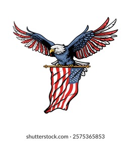 american eagle and symbols illustration