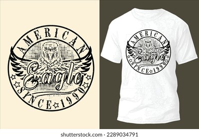 American eagle t-shirt design, Retro t-shirt vector for men dad brother boy boys daddy vector art.