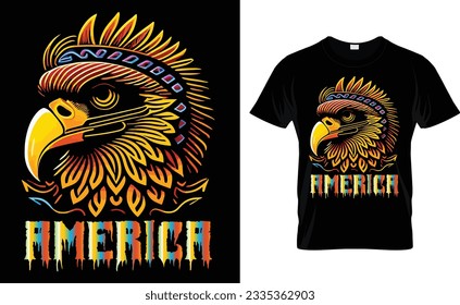 American eagle t-shirt design.Colorful and fashionable t-shirt design for men and women.