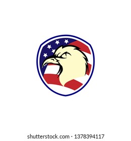 
American eagle with USA Flag. American Patriot