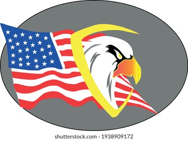American Eagle USA Flag Vector