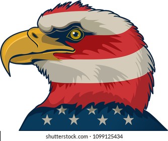 American eagle with USA flags