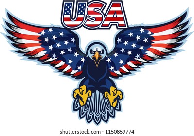 American eagle with USA flags