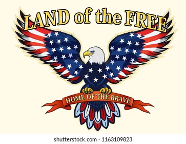 American eagle with USA flags