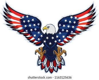 American eagle with USA flags