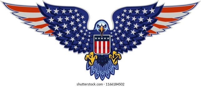 American eagle with USA flags