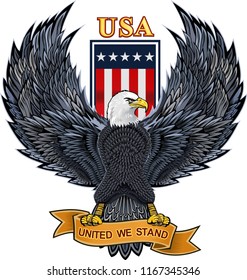 American eagle with USA flags