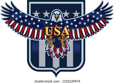 American Eagle Usa Flags Stock Vector (Royalty Free) 1192229974 ...