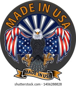 American eagle with USA flags