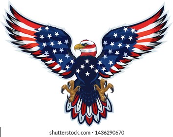 American eagle with USA flags