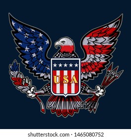 American eagle with USA flags
