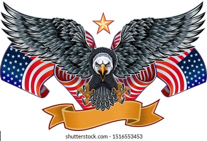 American Eagle Usa Flags Stock Vector ...