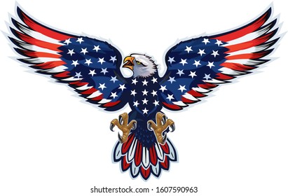 American Eagle Usa Flags Stock Vector (Royalty Free) 1607590963 ...