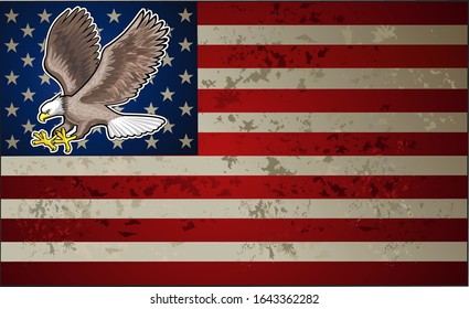 American eagle with USA flags
