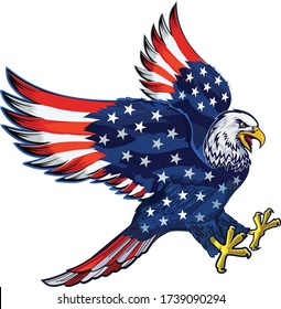 American eagle with USA flags