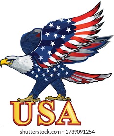 American eagle with USA flags
