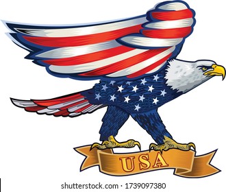 American eagle with USA flags
