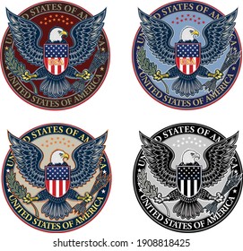 American eagle with USA flags