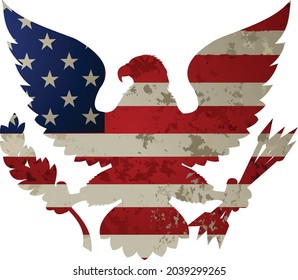 American eagle with USA flags
