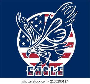 American eagle with USA flags