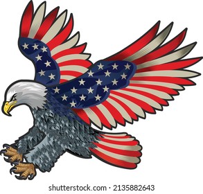 American eagle with USA flags