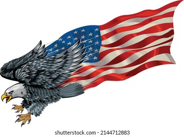 American Eagle Usa Flags Stock Vector (Royalty Free) 2144712883 ...