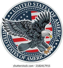 American eagle with USA flags