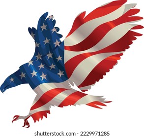 American eagle with USA flags