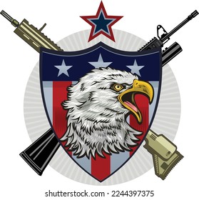 American eagle with USA flags