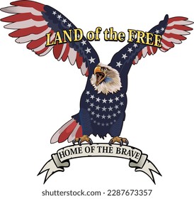 American eagle with USA flags