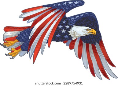 American eagle with USA flags