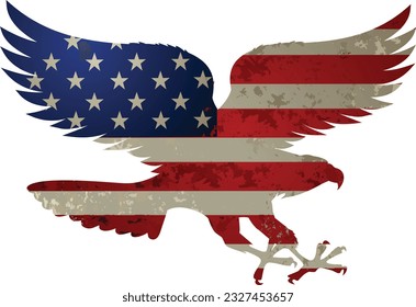 American eagle with USA flags