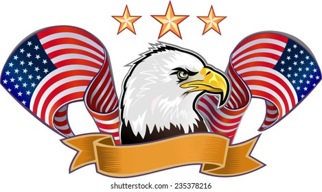 American eagle with USA flags