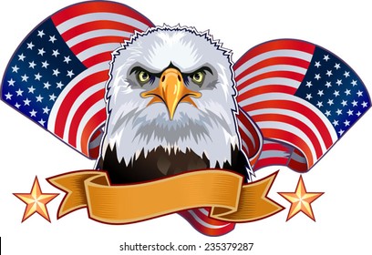 American eagle with USA flags