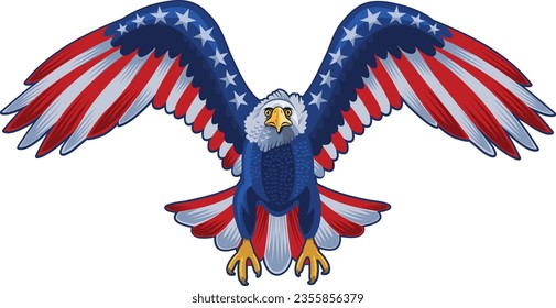 American eagle with USA flags
