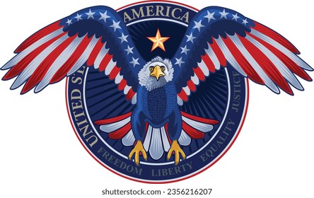 American eagle with USA flags