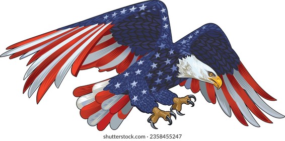 American eagle with USA flags
