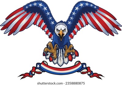 American eagle with USA flags