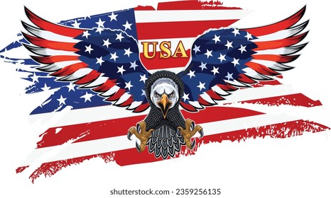 American eagle with USA flags
