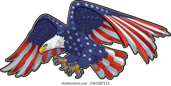 American eagle with USA flags
