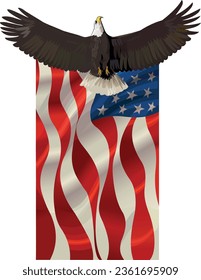American eagle with USA flags