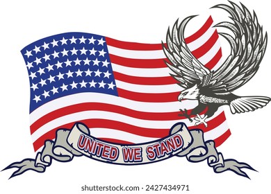 American eagle with USA flags