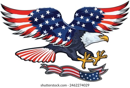 American eagle with USA flags