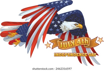 American eagle with USA flags
