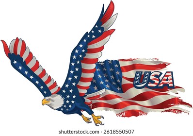 American eagle with USA flags
