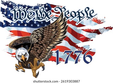 American eagle with USA flags