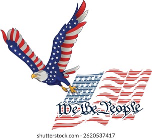 American eagle with USA flags