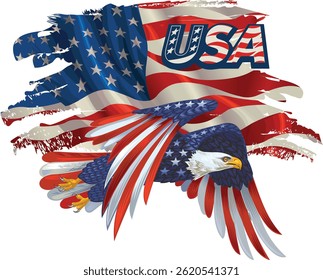 American eagle with USA flags
